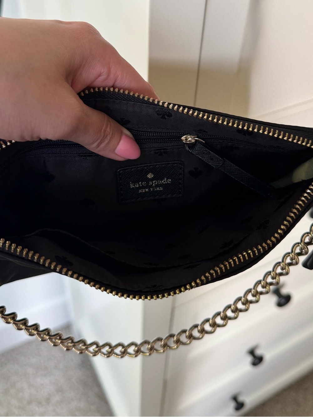 kate spade Black Nylon Crossbody with Gold Chain - Picture 2 of 10
